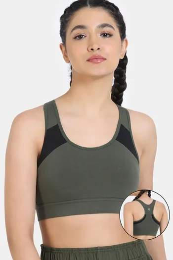 Buy Zelocity Slip On Sports Bra With Removable Padding - Deep Depths